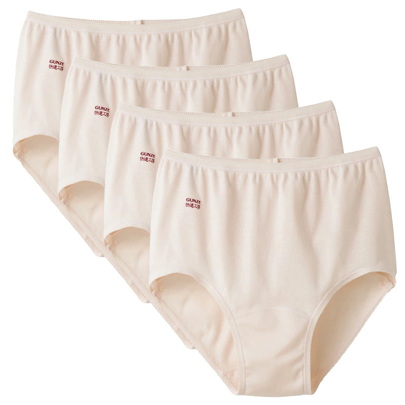 グンゼ 快適工房 婦人ショーツ 4枚セット S～L (レディース GUNZE 綿100％ コットン 女性 下着 肌着 パンツ インナー やわらか 日本製 白 ベージュ S M L) (在庫限り)