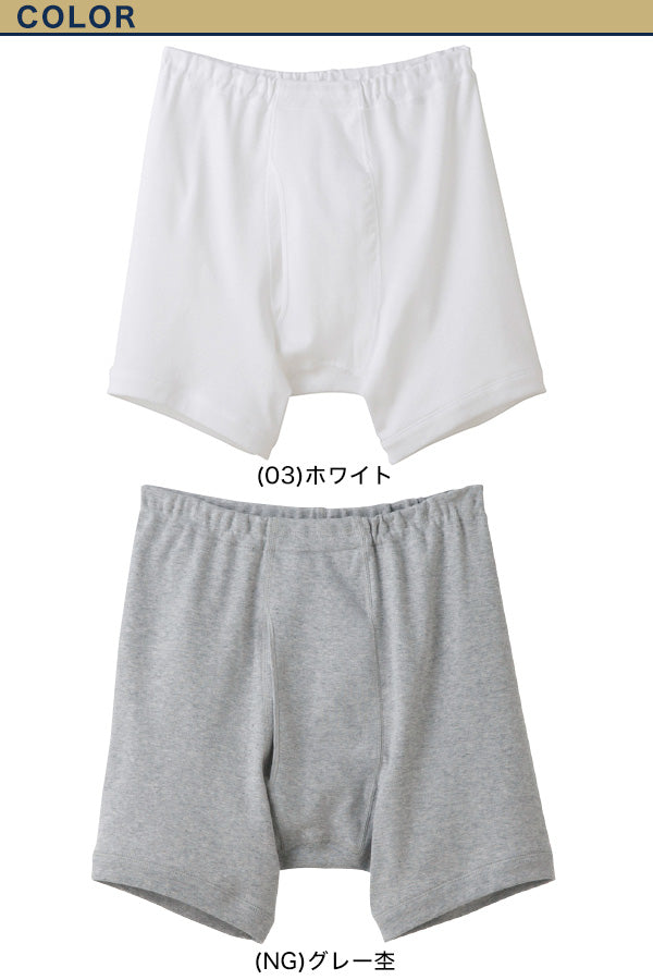 グンゼ 快適工房 ボクサーブリーフ 前開き 綿100% LL ボクサーパンツ メンズ コットン パンツ 男性 下着 肌着 インナー 白 グレー 60代 70代 80代 日本製 大きいサイズ