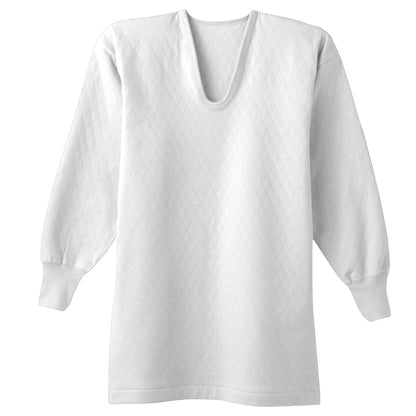 グンゼ 快適工房 長袖シャツ U首 メンズ ウール混 キルト 秋冬 M・L 綿 下着 肌着 あったか 暖かい 冬 Uネック 男性 紳士 防寒 インナー 日本製