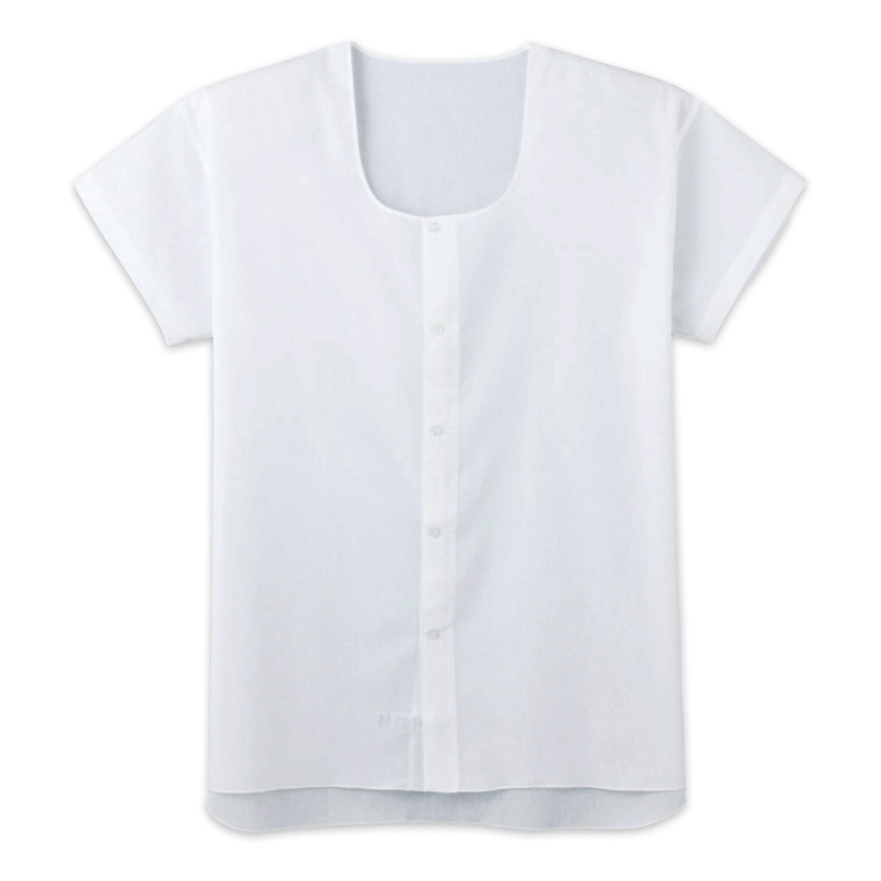 グンゼ 快適工房 紳士 クレープ 半袖前開きシャツ M・L (メンズ GUNZE 綿100％ 前開き コットン 男性 下着 肌着 インナー 日本製 白 夏 介護) (在庫限り)