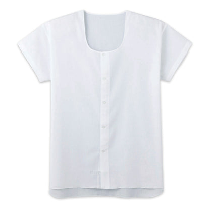 グンゼ 快適工房 紳士 クレープ 半袖前開きシャツ M・L (メンズ GUNZE 綿100％ 前開き コットン 男性 下着 肌着 インナー 日本製 白 夏 介護) (在庫限り)