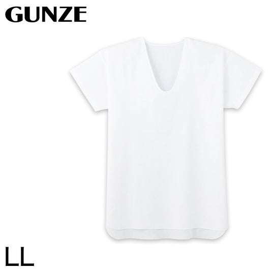 グンゼ 快適工房 クレープ 紳士半袖U首シャツ LL (メンズ GUNZE 綿100％ コットン 男性 Uネック 下着 肌着 インナー 夏 やわらか 日本製 大きいサイズ) (在庫限り)