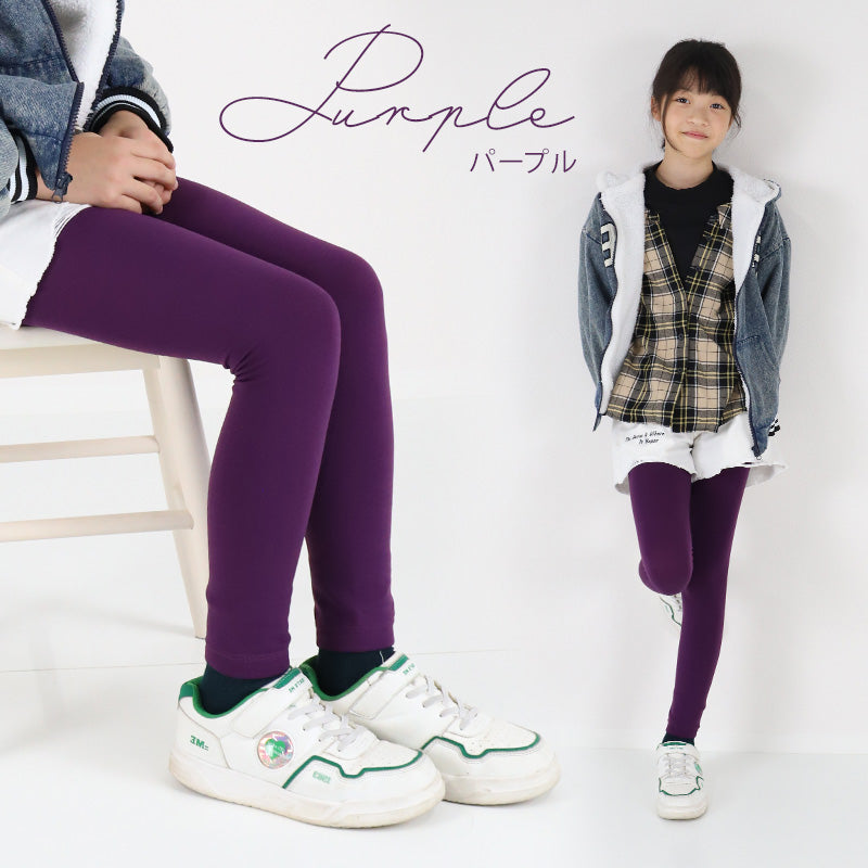 キッズ レギンス 裏起毛 10分丈 スパッツ 160デニール 120cm～150cm 子供 冬 タイツ 幼稚園 保育園 暖かい 防寒 厚手 男の子 女の子 120 130 140 150 スポーツ スキー カラー (在庫限り)