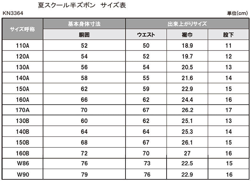 学生服 男子小学生 折衿学生服用 サマー半ズボン 140cmB～W90 丸洗いOK (送料無料) (取寄せ)