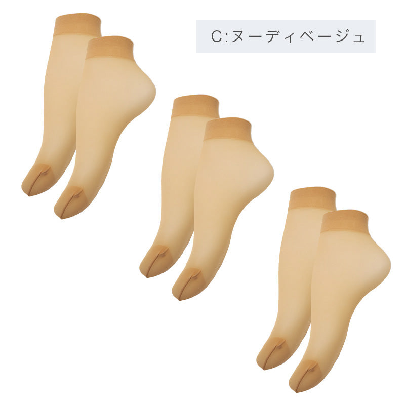 ストッキングソックス 3足組 レディース クルー丈 ノンラン 伝線しにくい つま先補強 パンスト靴下 22-25cm シアーソックス 薄手 くつ下 婦人用 インナーソックス ベージュ ブラック デイリー 上品 オフィス カジュアル