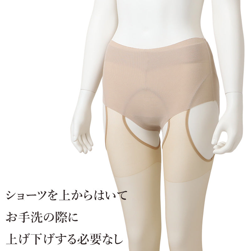 ストッキング パンティ部レス サスペンダーストッキング ムレにくい M-L L-LL レディース 抗菌防臭加工 つま先補強 ナイロン ポリウレタン パンスト サスペンダータイプ 快適 通勤 オフィス 夏 関東ナイロン