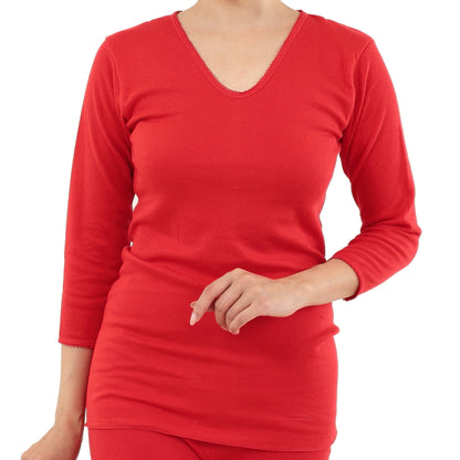 赤下着 レディース 長袖シャツ M L LL 肌着 インナー 風水 運 レッド 女性 婦人 綿100% コットン ギフト プレゼントにぴったり スリーマー 保温 お祝い 還暦 還暦祝い 健康祈願 幸運 開運 赤い下着 家内安全 商売繁盛 厄除け 招福