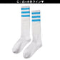 靴下 くつした レディース ライン入り ハイソックス アウトレット 22 23 24 25cm ソックス ライン くつ下 緑 ピンク オレンジ 紫 黒 白 水色 グレー 赤 青 ブルー カラフル カラー (在庫限り)