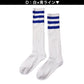 靴下 くつした レディース ライン入り ハイソックス アウトレット 22 23 24 25cm ソックス ライン くつ下 緑 ピンク オレンジ 紫 黒 白 水色 グレー 赤 青 ブルー カラフル カラー (在庫限り)