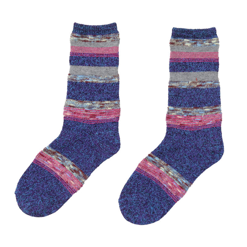 レディース ソックス 靴下 くつ下 女性用 日本製 カラフル ミックスカラー MIXカラー かわいい おしゃれ 普段使い 秋冬ソックス 22-25cm カジュアル SUZANHENGRI 22-25cm アウトレット 青 ブルー 緑 グリーン ピンク グレー 黒 ブラック 紫 パープル (在庫限り)