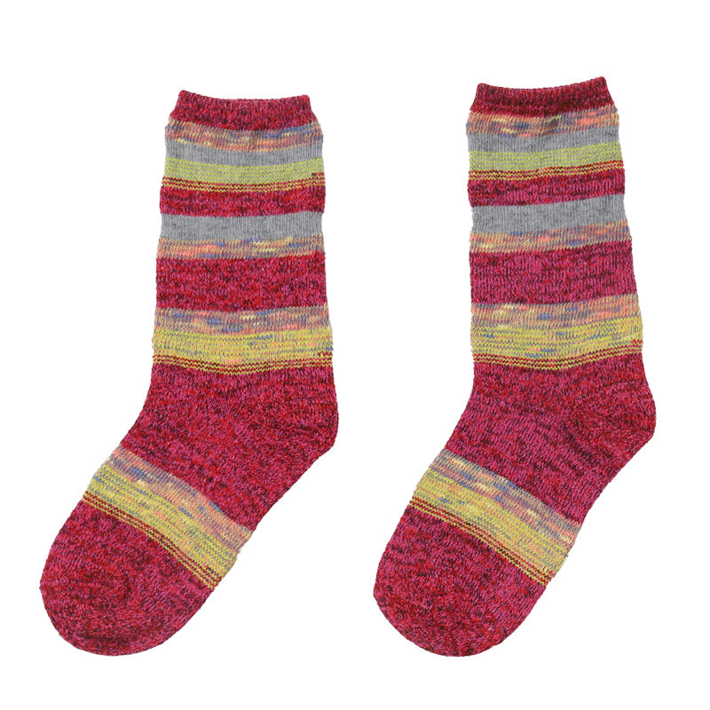 レディース ソックス 靴下 くつ下 女性用 日本製 カラフル ミックスカラー MIXカラー かわいい おしゃれ 普段使い 秋冬ソックス 22-25cm カジュアル SUZANHENGRI 22-25cm アウトレット 青 ブルー 緑 グリーン ピンク グレー 黒 ブラック 紫 パープル (在庫限り)