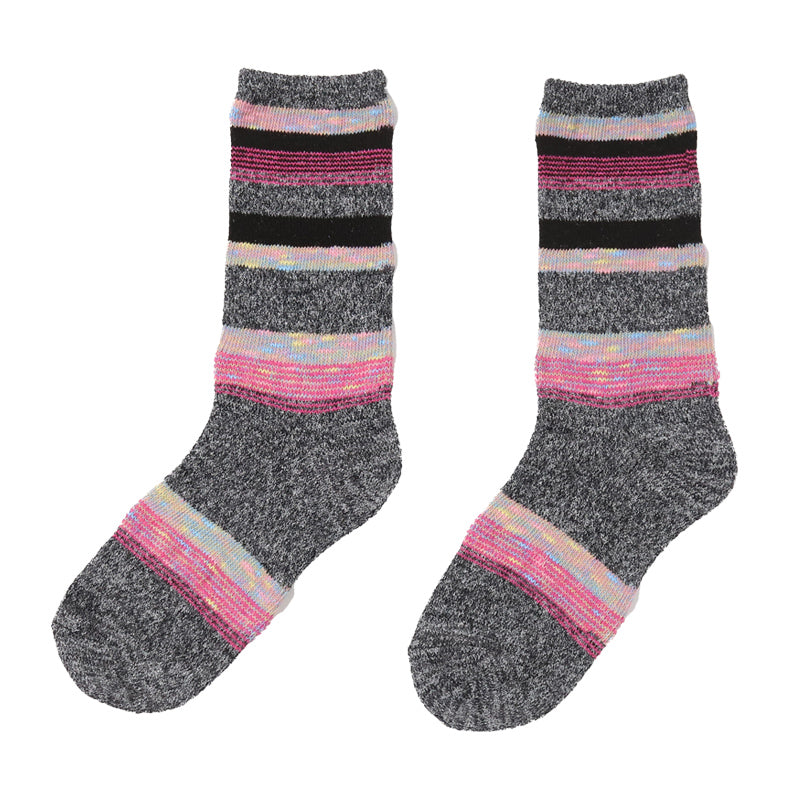 レディース ソックス 靴下 くつ下 女性用 日本製 カラフル ミックスカラー MIXカラー かわいい おしゃれ 普段使い 秋冬ソックス 22-25cm カジュアル SUZANHENGRI 22-25cm アウトレット 青 ブルー 緑 グリーン ピンク グレー 黒 ブラック 紫 パープル (在庫限り)