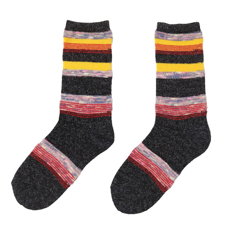 レディース ソックス 靴下 くつ下 女性用 日本製 カラフル ミックスカラー MIXカラー かわいい おしゃれ 普段使い 秋冬ソックス 22-25cm カジュアル SUZANHENGRI 22-25cm アウトレット 青 ブルー 緑 グリーン ピンク グレー 黒 ブラック 紫 パープル (在庫限り)