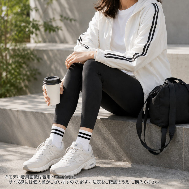 ラインソックス レディース スクールソックス 白ソックス クルー