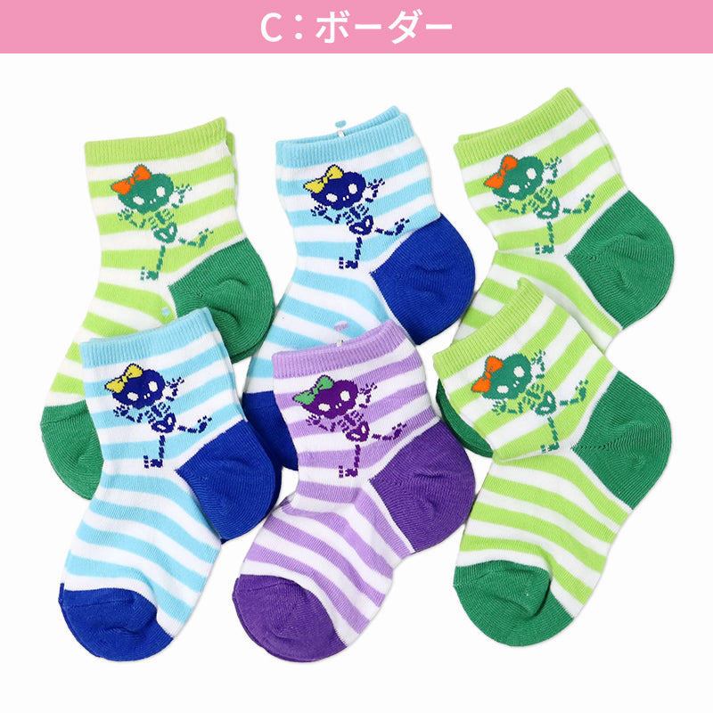 キッズ 靴下 6足組 日本製 ショートソックス 綿混 子供 ソックス 男の子 女の子 レトロ柄 まとめ買い 洗い替え 通園 通学 13 14 15 16 17 18 cm 平成レトロ風 保育園 幼稚園 小学生 ジュニア かわいい おしゃれ イベント カラフル レトロポップ