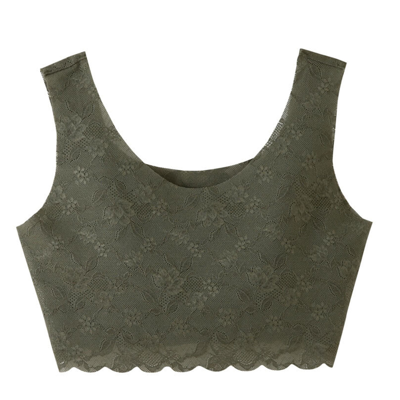 グンゼ Tuche LacyAir ハーフトップ M～LL (レディース インナー ノンワイヤー ブラジャー 胸パッド付 総レース ひびきにくい GUNZE) (在庫限り)