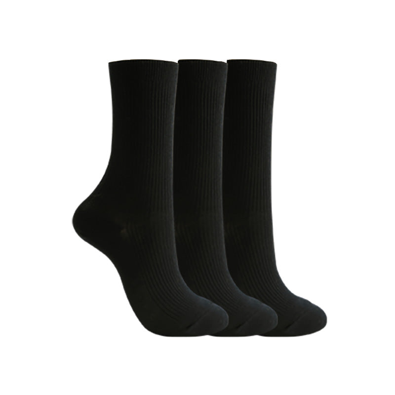 アツギ WORK-Fit 婦人 ジャストクルー丈 ソックス 3足組 22-24cm・24-26cm レディース 靴下 無地 女性 通勤 ビジネス リブソックス くつ下 くつした シンプル