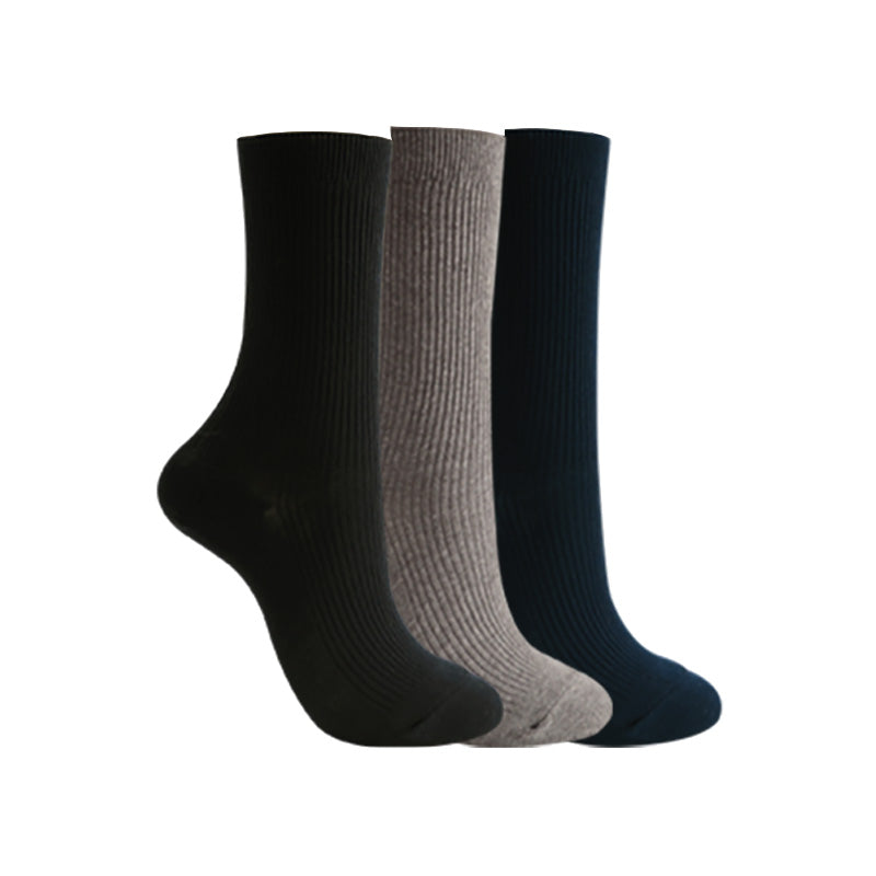 アツギ WORK-Fit 婦人 ジャストクルー丈 ソックス 3足組 22-24cm・24-26cm レディース 靴下 無地 女性 通勤 ビジネス リブソックス くつ下 くつした シンプル