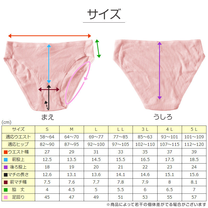 ショーツ 綿100% レディース リブ 綿 コットン ハーフショーツ S～5L 浅め 下着 ll 3l 4l 大きいサイズ 女性 婦人 肌着 –  すててこねっと本店