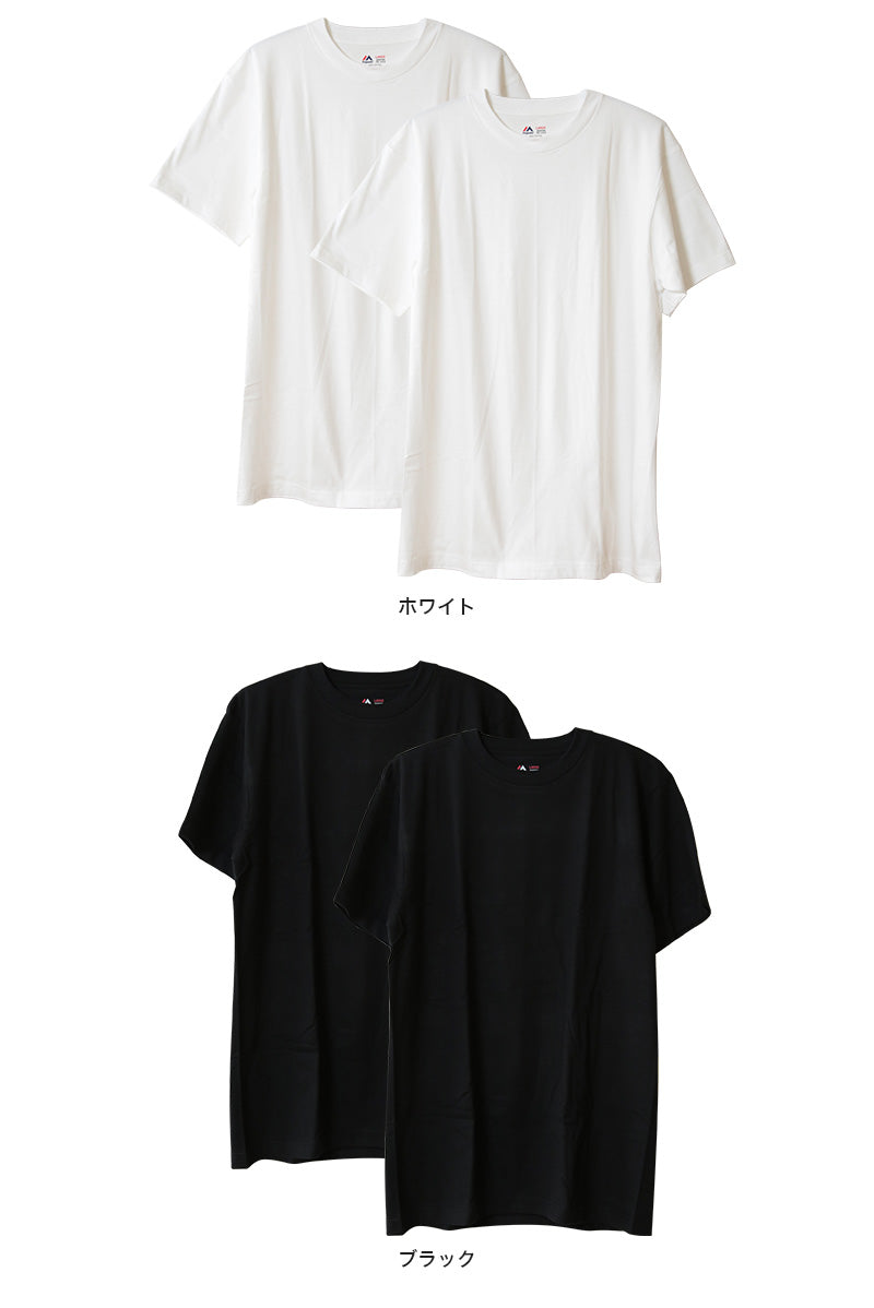 Tシャツ メンズ 半袖 インナー 綿 2枚組 S～XL (tシャツ 綿100% トップス シャツ クルーネック 無地 小さいサイズ) (在庫限り)