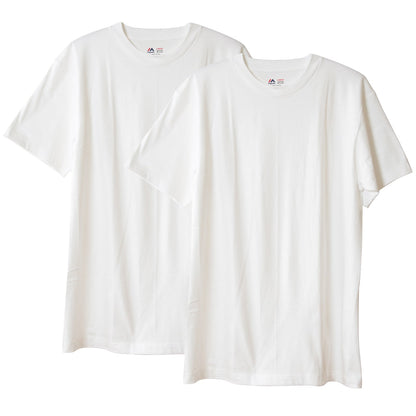 Tシャツ メンズ 半袖 インナー 綿 2枚組 S～XL (tシャツ 綿100% トップス シャツ クルーネック 無地 小さいサイズ) (在庫限り)