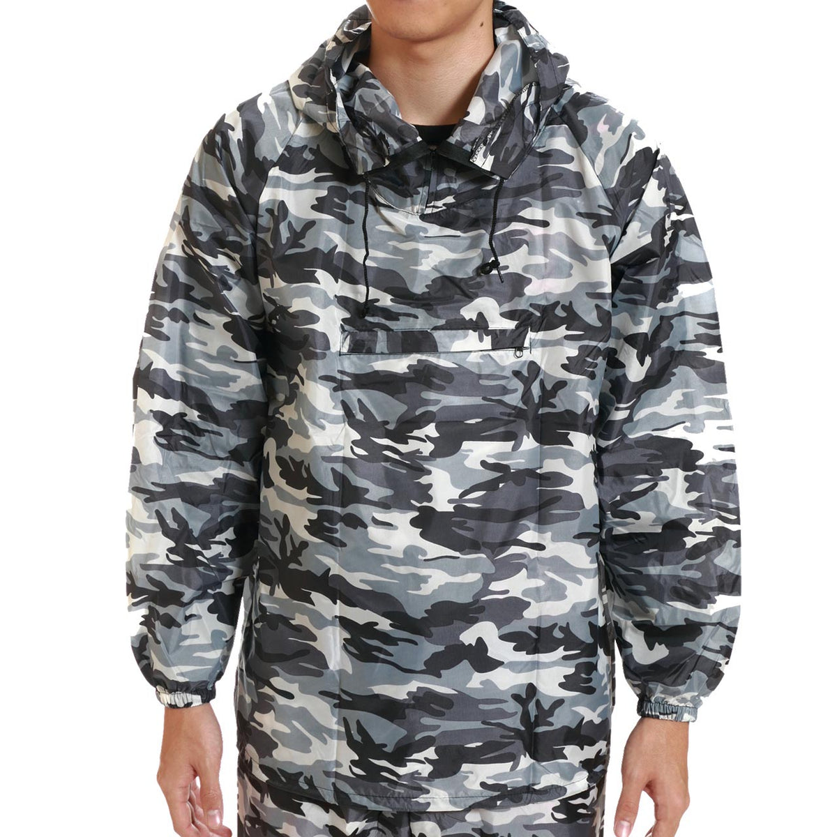 カジメイク 撥水加工 男女兼用 迷彩ヤッケ M～LL (雨具 カッパ 撥水 