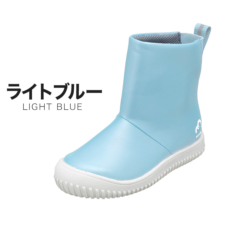 キッズ 長靴 ジュニア レインブーツ 雨靴 子供用 18cm～23cm (こども 男の子 女の子 ハイカット レインシューズ ショートブーツ 短め 通学 学校 雨具)