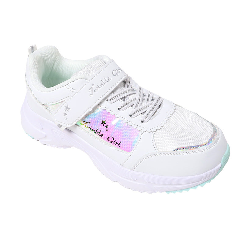 キッズ スニーカー 防水 女の子 子供 靴 シューズ ジュニア 女児 防水スニーカー マジックテープ 19cm～24cm 学校 小学生 中学生 女子 紫 黒 20cm 21cm 22cm 23cm (送料無料) (取寄せ)