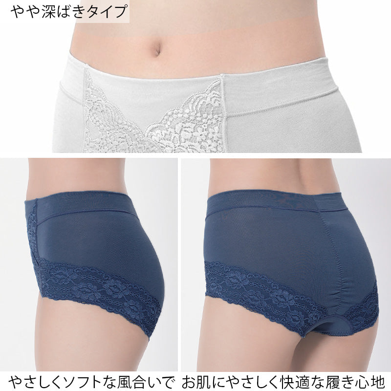 福助 満足 ガードルショーツ お腹押さえ 綿混 やや深履き M～LL レディース 下着 補正 パンツ コットン ショーツガードル お腹 引き締め 補整 インナー 