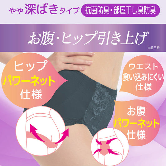 福助 満足 ガードルショーツ お腹 ヒップアップ やや深履き M L LL レディース 下着 補正 パンツ 深ばき 補整 インナー 引き締め レース 花柄 福助 フクスケ ふくすけ fukuske ショーツ単品 女性 婦人 肌着