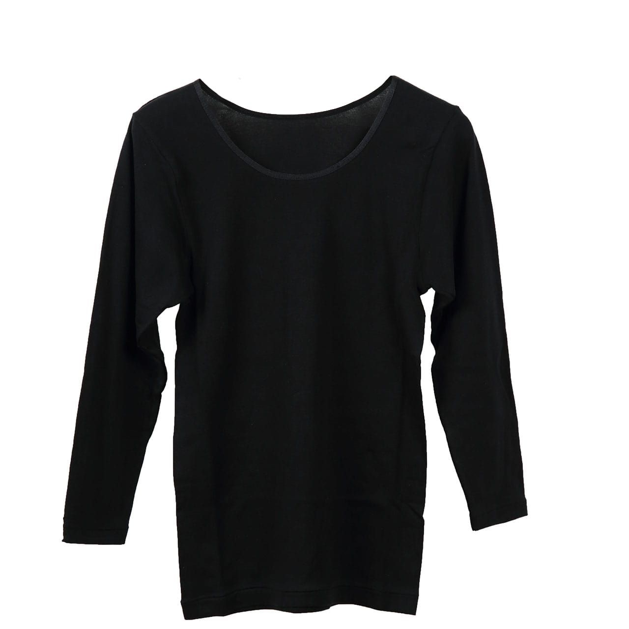 満足 綿100% インナー 長袖 レディース 8分袖シャツ M～LL 下着 コットン 綿 保湿 白 黒 無地 女性 婦人 肌着 8分袖 シンプル 福助