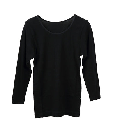 満足 綿100% インナー 長袖 レディース 8分袖シャツ M～LL 下着 コットン 綿 保湿 白 黒 無地 女性 婦人 肌着 8分袖 シンプル 福助