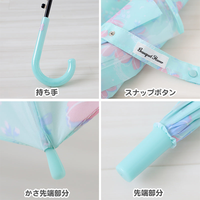 傘 子供用 キッズ 女の子 小学生 子供 かわいい 女子 55cm 58cm 女児 子供 ジュニア 軽量 花柄 雨具 丈夫 紫 おしゃれ スクール 小学校 学校