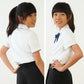 スクールシャツ 女子 半袖 リボンタイ付き ブラウス 子供 130cm～170cm 丸襟 角衿 制服 通学 130 140 150 160 170 ノーアイロン フォーマル シャツ 女の子 ジュニア