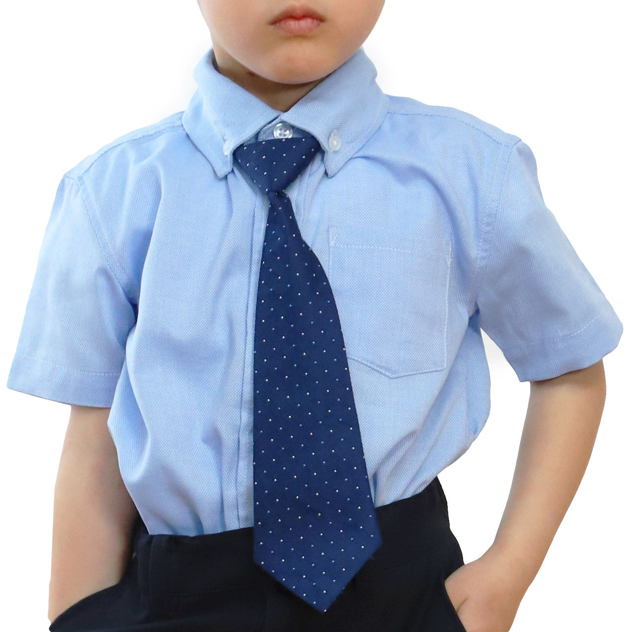 キッズ フォーマル 男の子 半袖 シャツ ネクタイ 付 100cm