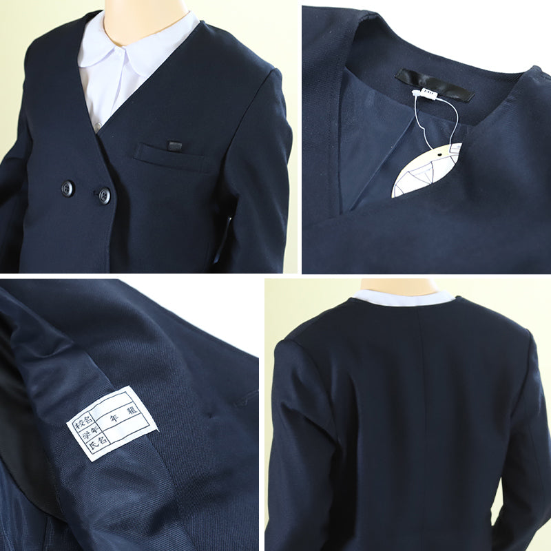 未使用　記名有　小学生 上着イートンダブル(男女兼用) 小学生制服上着（イートン/ダブル/男女兼用/切込みポケット/A体