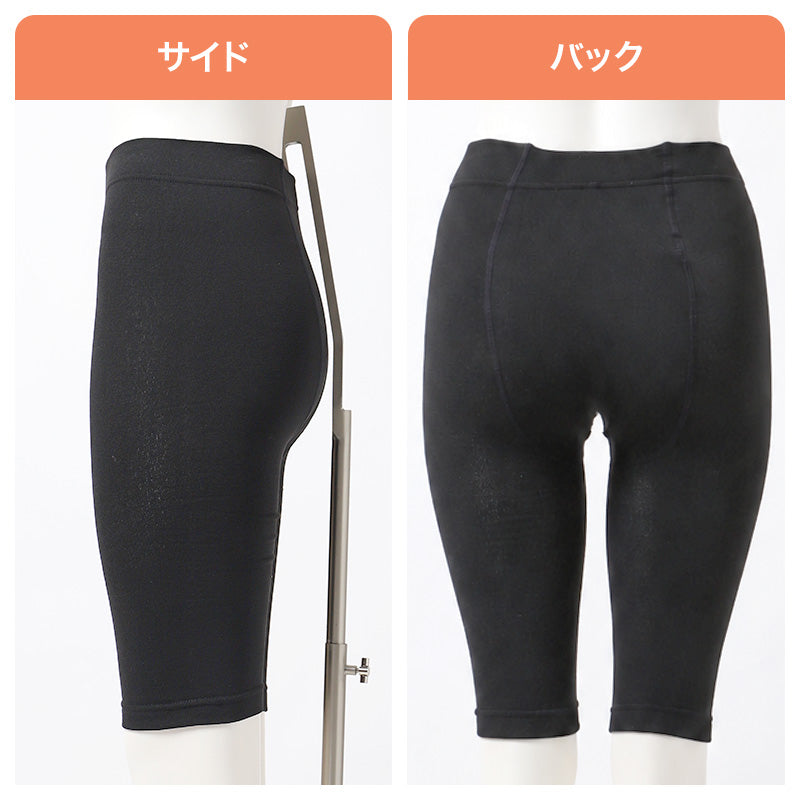 5分丈 スパッツ レディース 裏起毛 160デニール 160D レギンス インナーパンツ 防寒 冬 あったか 遠赤外線 静電気防止 マチなし M L LL 五分丈 ボトムインナー ハーフレギンス スカート下 ワンピース下 重ね履き 起毛インナー 秋冬 通勤 通学 婦人