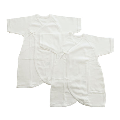 新生児 肌着 コンビ肌着 2枚組 綿100% 無地 日本製 50-60cm 男の子 女の子 スナップボタン コットン 出産準備 出産祝い ベビー服 ベビー 用品 赤ちゃん 乳児 下着 ギフト プレゼント