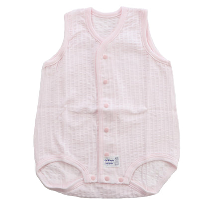 ロンパース 男の子 女の子 新生児 肌着 日本製 ラモルフェ肌着 ノースリーブ 60～80cm (前開き 綿100% 乳児 袖なし コットン 出産準備 出産祝い 下着 ギフト プレゼント)
