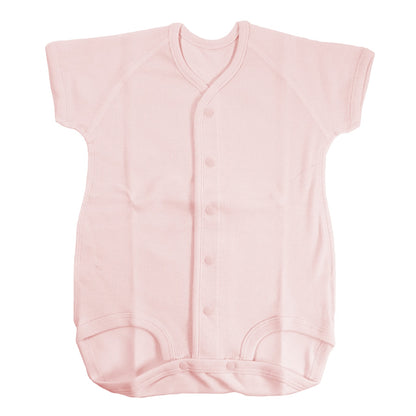 ロンパース 肌着 新生児 前開き 半袖 綿100% リブ 日本製 60-75cm～90-100cm 男の子 女の子 コットン 出産準備 出産祝い ベビー服 ベビー 用品 赤ちゃん 乳児 下着 ギフト プレゼント 60cm 70cm 80cm