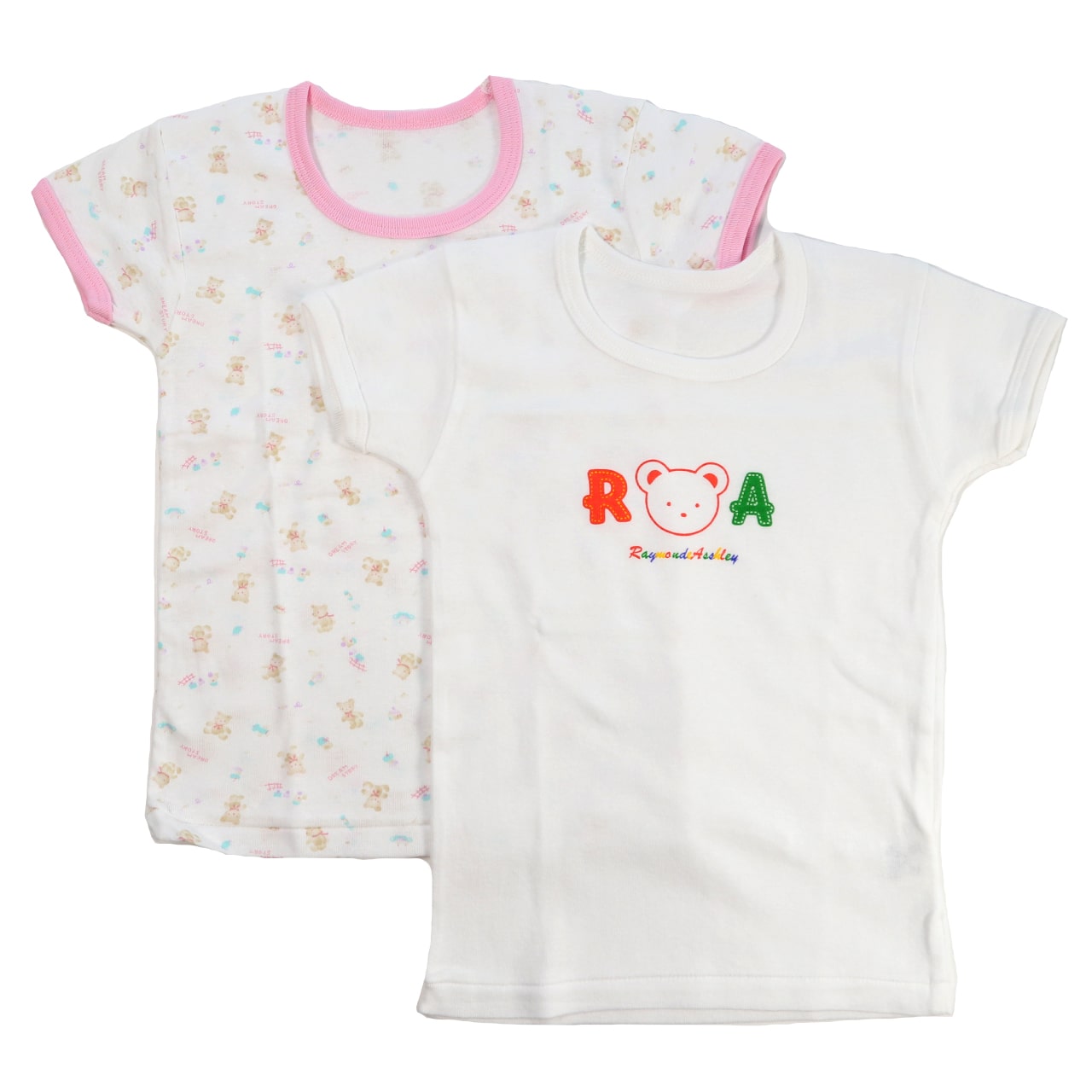 ベビー ベビー服 半袖シャツ 2枚組 綿100% 日本製 男の子 女の子 80cm～95cm (肌着 コットン 出産準備 出産祝い 可愛い ベビー用品 下着 ギフト プレゼント 80 90 95 幼児)