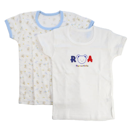 ベビー ベビー服 半袖シャツ 2枚組 綿100% 日本製 男の子 女の子 80cm～95cm (肌着 コットン 出産準備 出産祝い 可愛い ベビー用品 下着 ギフト プレゼント 80 90 95 幼児)