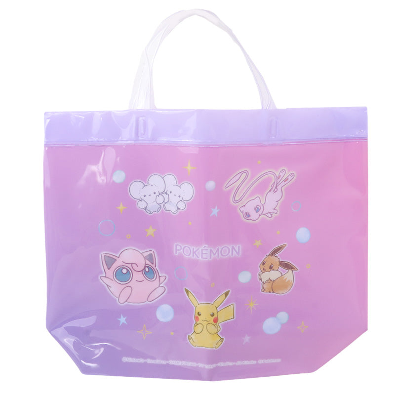 プールバッグ ポケモン キッズ ビーチバッグ 子供 トート 手提げ ポケットモンスター 半透明 塩化ビニル 水泳バッグ 水泳かばん スイムバッグ 約36×29×10cm 通園 通学 小学生 幼稚園 保育園