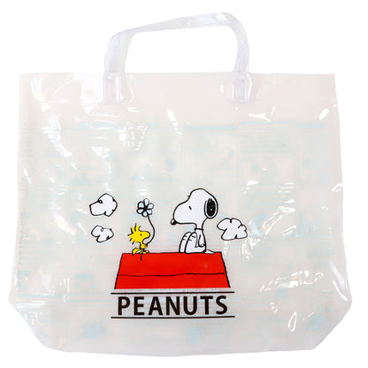 PEANUTS プールバッグ 手提げバッグ スヌーピー ウッドストック 約36×29×10cm ビーチバッグ ビニールバッグ スイムバッグ ショルダー 子供 水泳 水着入れ スポーツ サブバッグ (在庫限り)