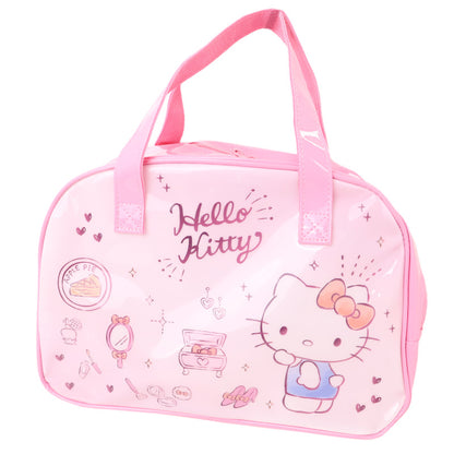 サンリオ プールバッグ ボストンバッグ キッズ 女の子 塩化ビニル 水泳バッグ スイムバッグ プールバック ビーチバッグ 通園 通学 約32×23×10cm 幼稚園 保育園 小学生 ハローキティ クロミ