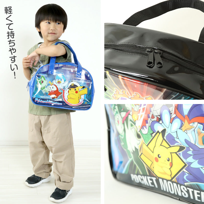 ポケットモンスター プールバッグ 手提げバッグ ポケモン ピカチュウ ニャオハ 約32×23×10cm スイムバッグ ボストンバッグ 子供 水泳 水着入れ スポーツ サブバッグ ボストン (在庫限り)