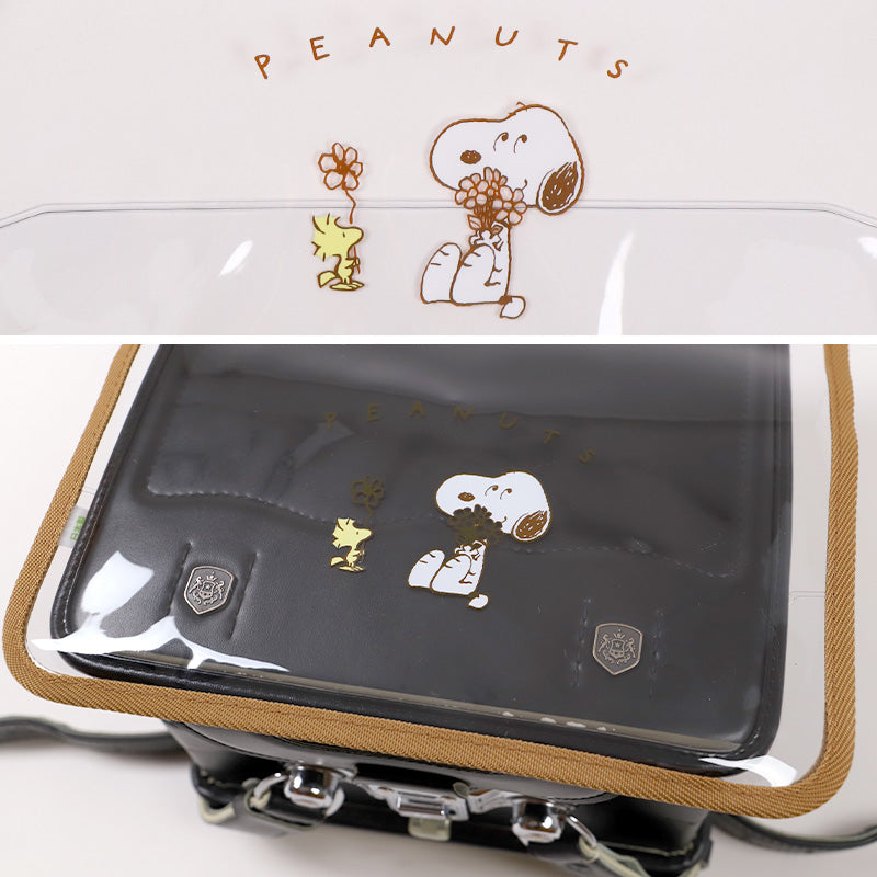 ランドセルカバー スヌーピー ウッドストック 女の子 透明 雨 キズ キャメル LL ランドセル 通学 人気 入学 PEANUTS 小学生 ブラック
