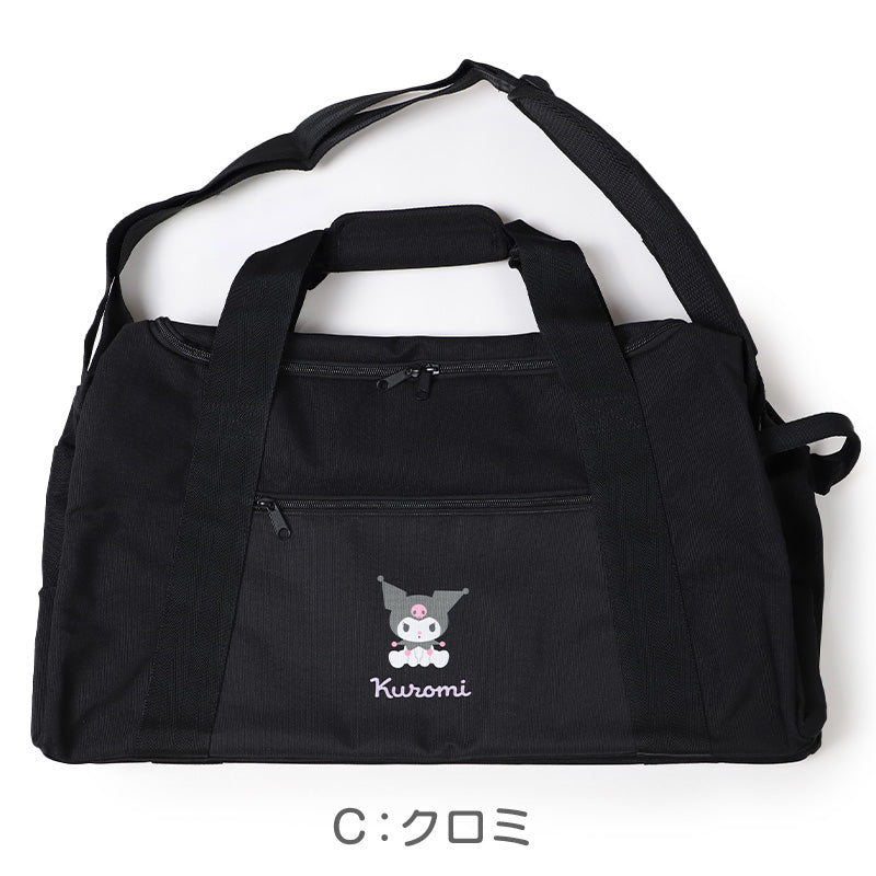 ボストンバッグ キティ マイメロディー クロミ シナモロール 約54×32×25cm バッグ バック 修学旅行 お泊り 学生 大容量 黒 大きい カバン スクール サブバッグ スタイリストバッグ