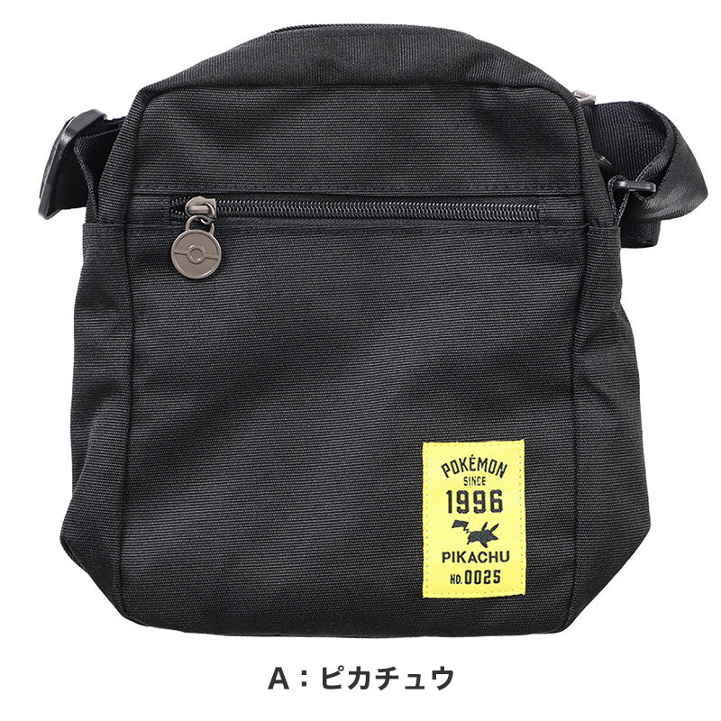 ショルダーバッグ ポケモン キッズ 子供 小学生 ピカチュウ ブラッキー 約18×22.5×7cm 斜めがけ バッグ ショルダーバック 男の子 女の子 シンプル 通園 通学 お出かけ 軽量 小さめ ミニショルダー 黒 調節可能