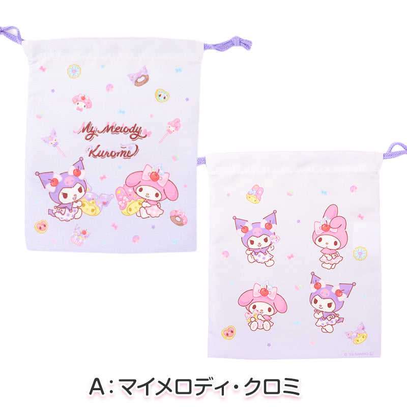 巾着袋 サンリオ 巾着 Sサイズ コップ袋 給食袋 キッズ 女の子 マイメロ クロミ キャラクター 幼稚園 保育園 小学校 入園準備 入学準備 約18×22cm 入学準備 洗濯 シワになりにくい